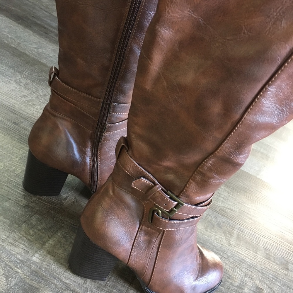 Nicole Avin knee High Brown Boots -SZ 6 - Picture 5 of 8